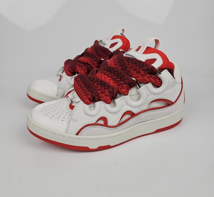 Lanvin Curb White And Red Sneakers New Ss23