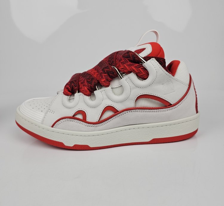 Lanvin Curb White And Red Sneakers New Ss23