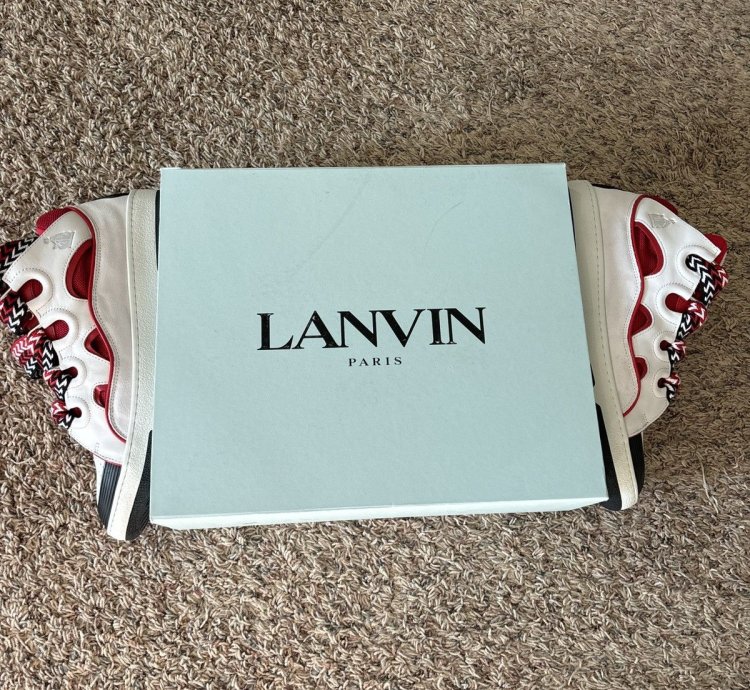 Lanvin Curb White Red Size 14 47