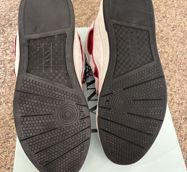 Lanvin Curb White Red Size 14 47