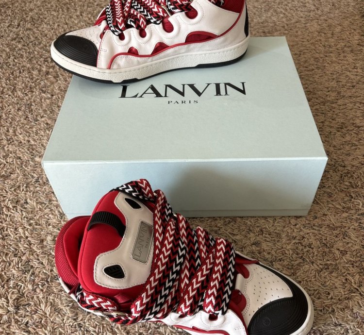 Lanvin Curb White Red Size 14 47