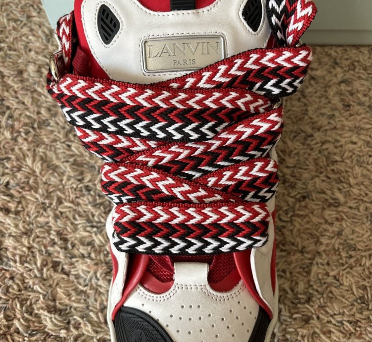 Lanvin Curb White Red Size 14 47
