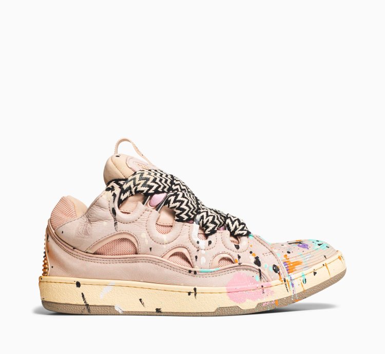 Lanvin Gallery Dept Curb Logo Sneakers Pink