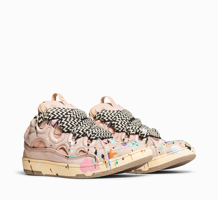 Lanvin Gallery Dept Curb Logo Sneakers Pink