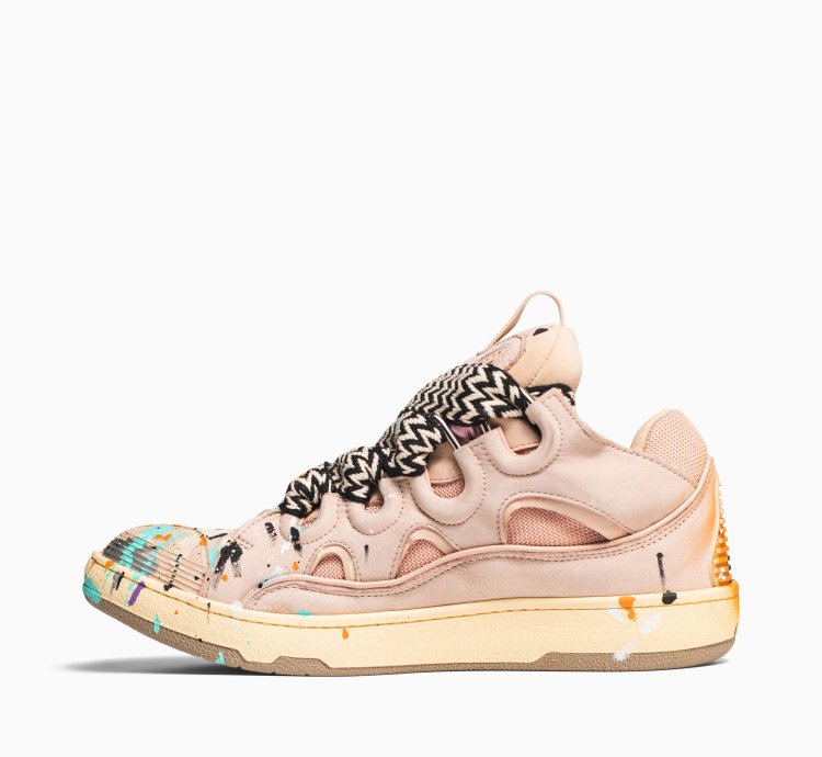 Lanvin Gallery Dept Curb Logo Sneakers Pink