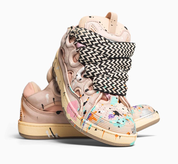 Lanvin Gallery Dept Curb Logo Sneakers Pink