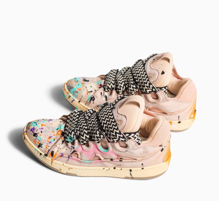 Lanvin Gallery Dept Curb Logo Sneakers Pink