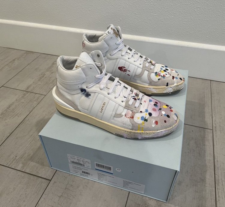 Lanvin Gallery Dept Multicolor Paint High-top Sneakers