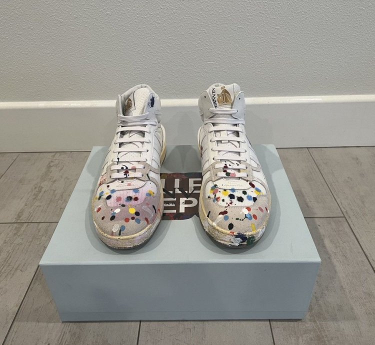 Lanvin Gallery Dept Multicolor Paint High-top Sneakers