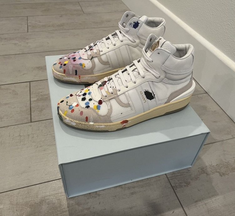 Lanvin Gallery Dept Multicolor Paint High-top Sneakers