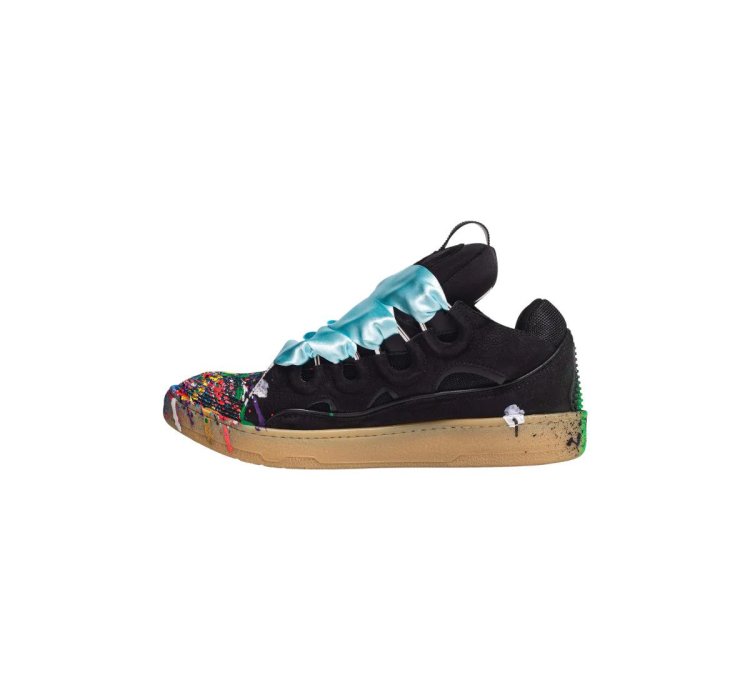 Lanvin Gallery Dept Paint Splatter Curb Sneakers Black
