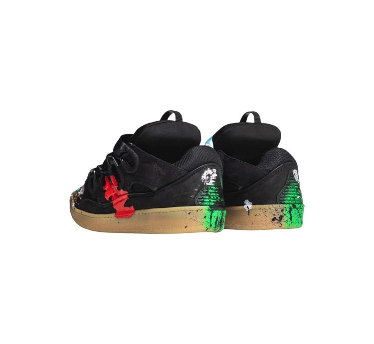 Lanvin Gallery Dept Paint Splatter Curb Sneakers Black