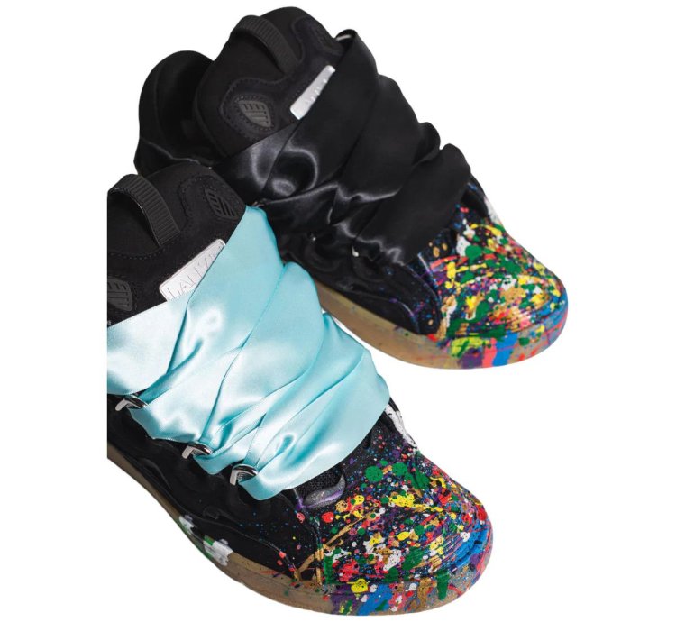 Lanvin Gallery Dept Paint Splatter Curb Sneakers Black