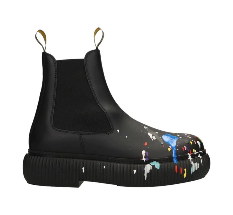 Lanvin Gallery Dept Paint Splatter Leather Chelsea Boots