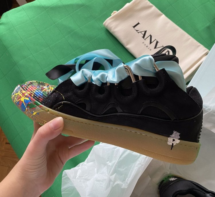 Lanvin Gallery Dept Painted Curb Skate Sneakers