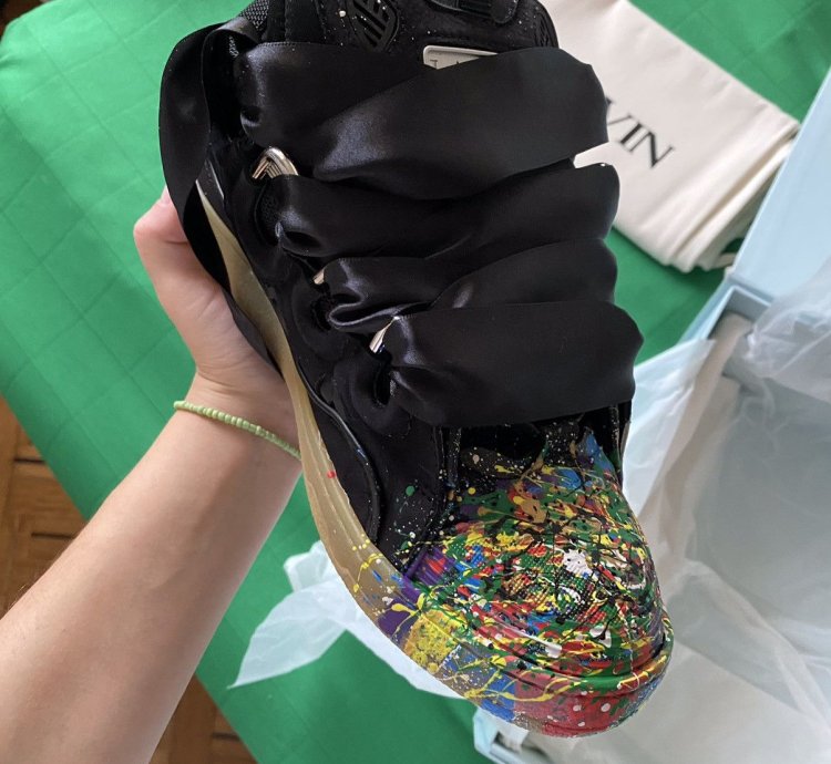 Lanvin Gallery Dept Painted Curb Skate Sneakers