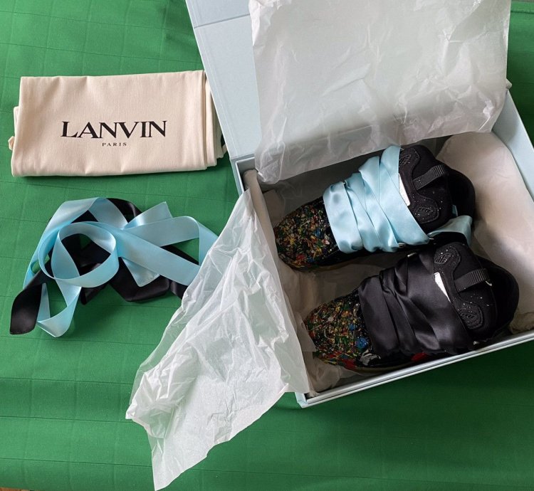 Lanvin Gallery Dept Painted Curb Skate Sneakers