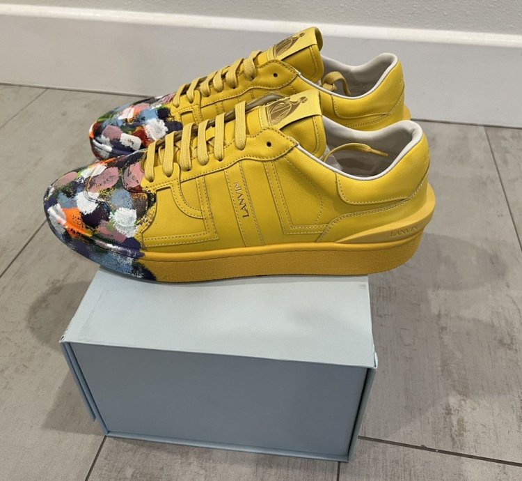 Lanvin Gallery Dept Yellow Painted Sneakers