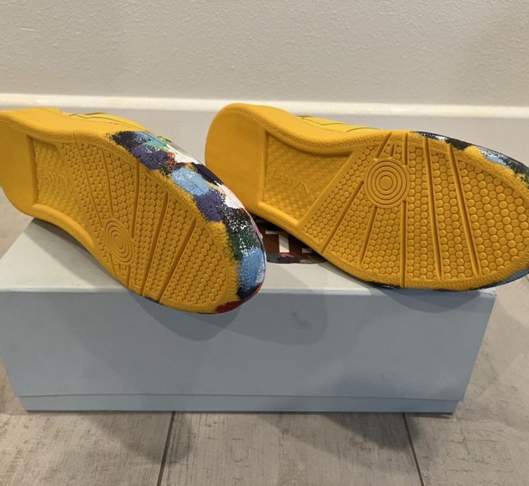 Lanvin Gallery Dept Yellow Painted Sneakers