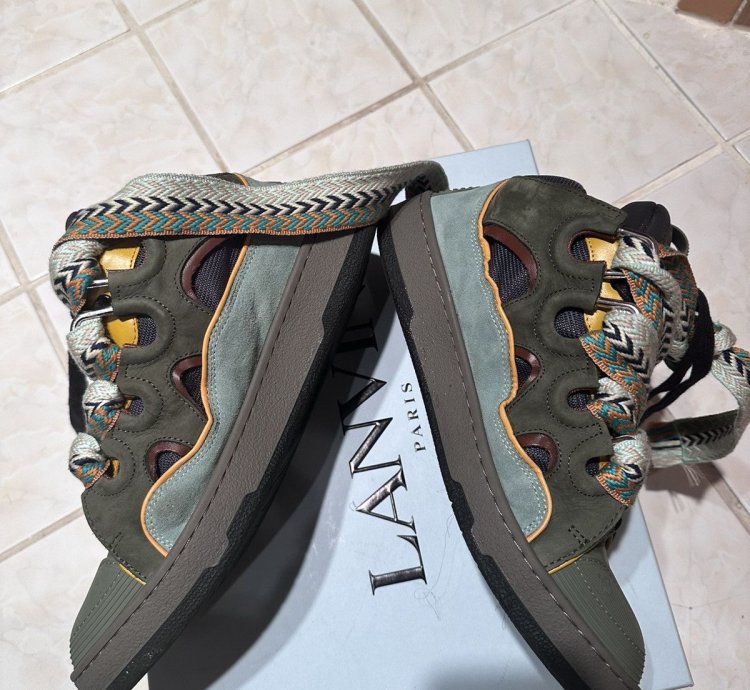 Lanvin Green Curb Sneakers