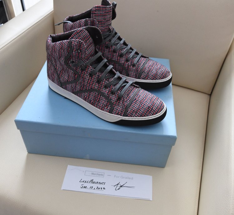 Lanvin Grey High Top Cloth Sneakers