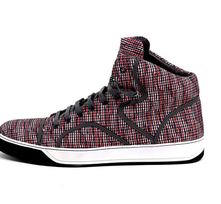 Lanvin Grey High Top Cloth Sneakers
