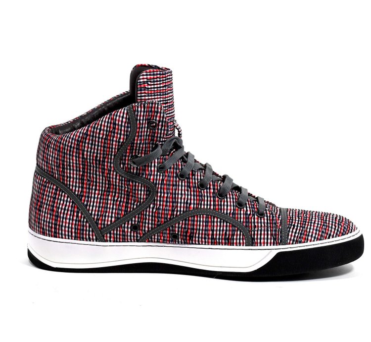 Lanvin Grey High Top Cloth Sneakers