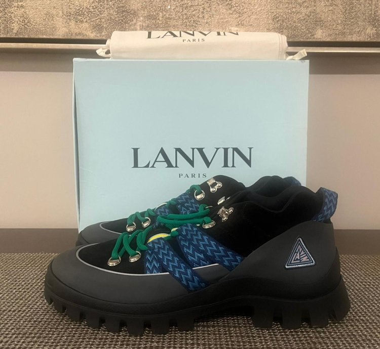 Lanvin Hiking Boots In Black Dark Grey