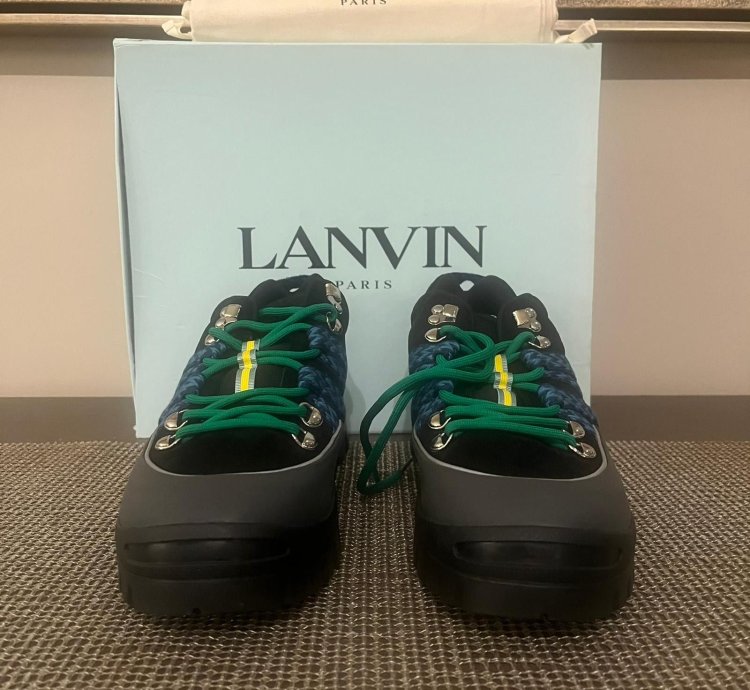 Lanvin Hiking Boots In Black Dark Grey