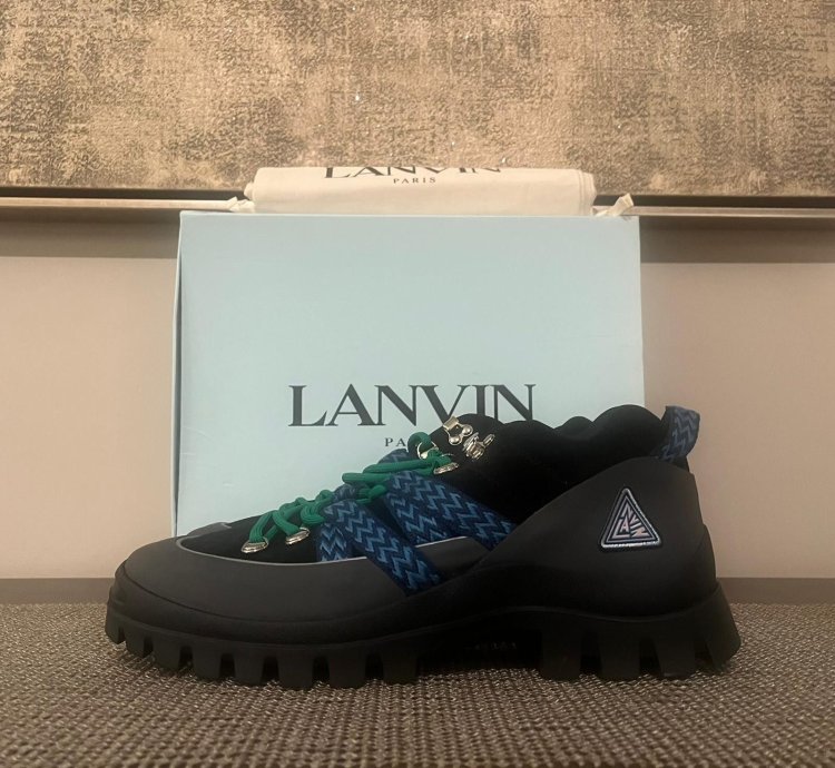 Lanvin Hiking Boots In Black Dark Grey