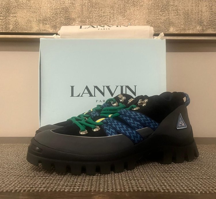 Lanvin Hiking Boots In Black Dark Grey