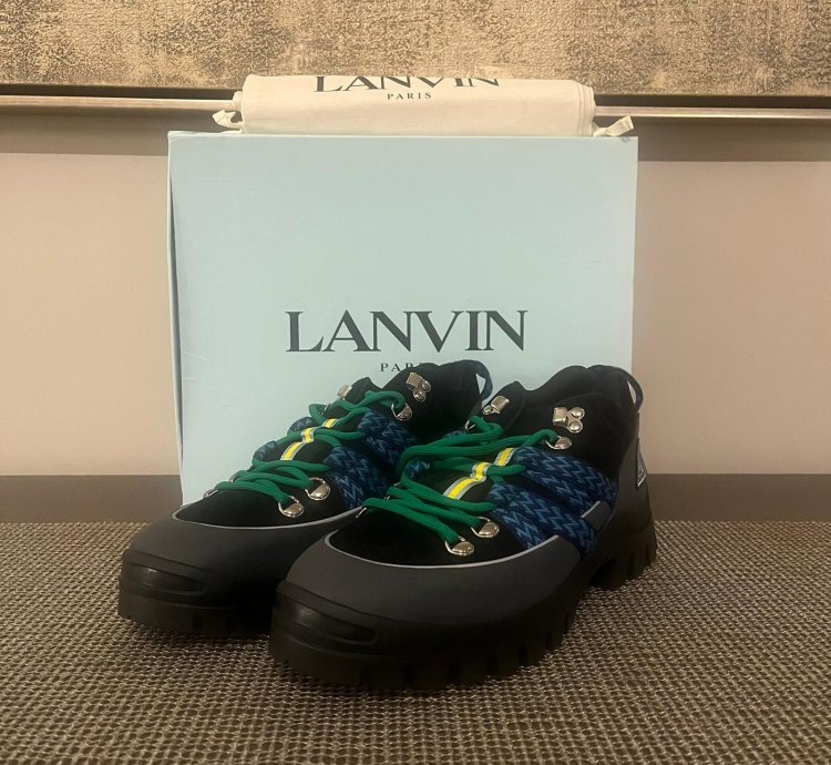 Lanvin Hiking Boots In Black Dark Grey