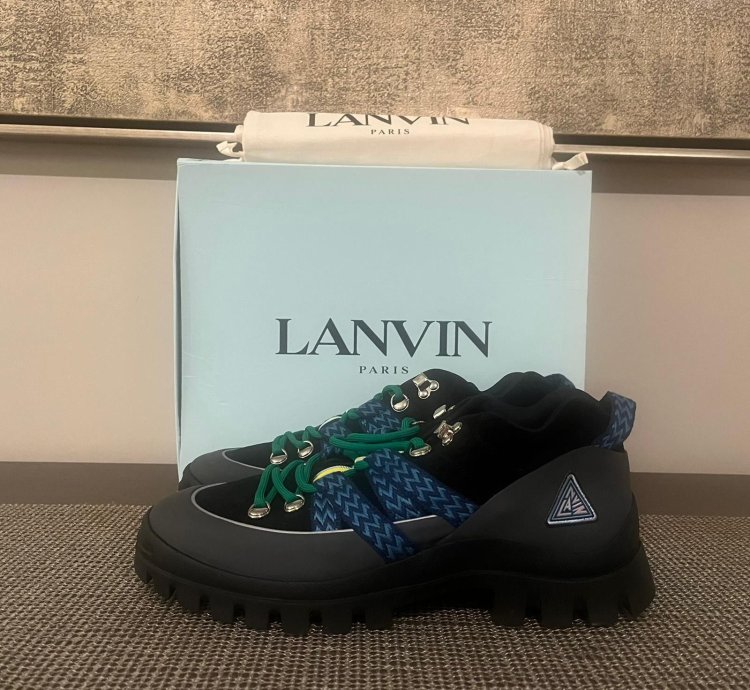 Lanvin Hiking Boots In Black Dark Grey