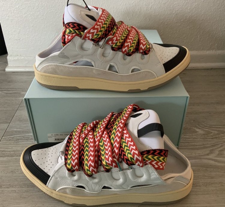 Lanvin Leather Curb Mule Sneaker White Size 46 13 New