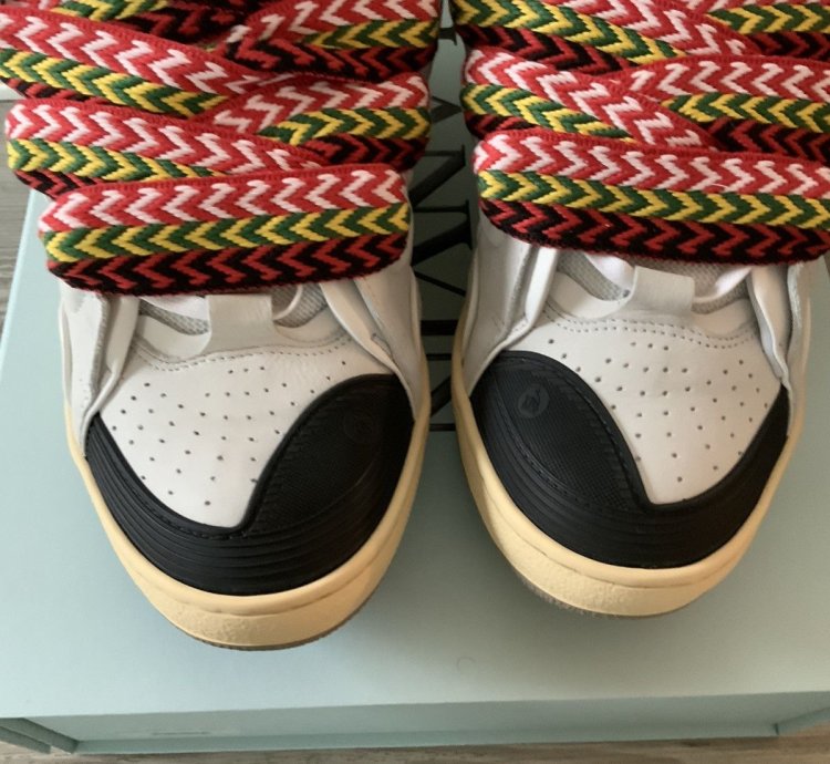 Lanvin Leather Curb Mule Sneaker White Size 46 13 New