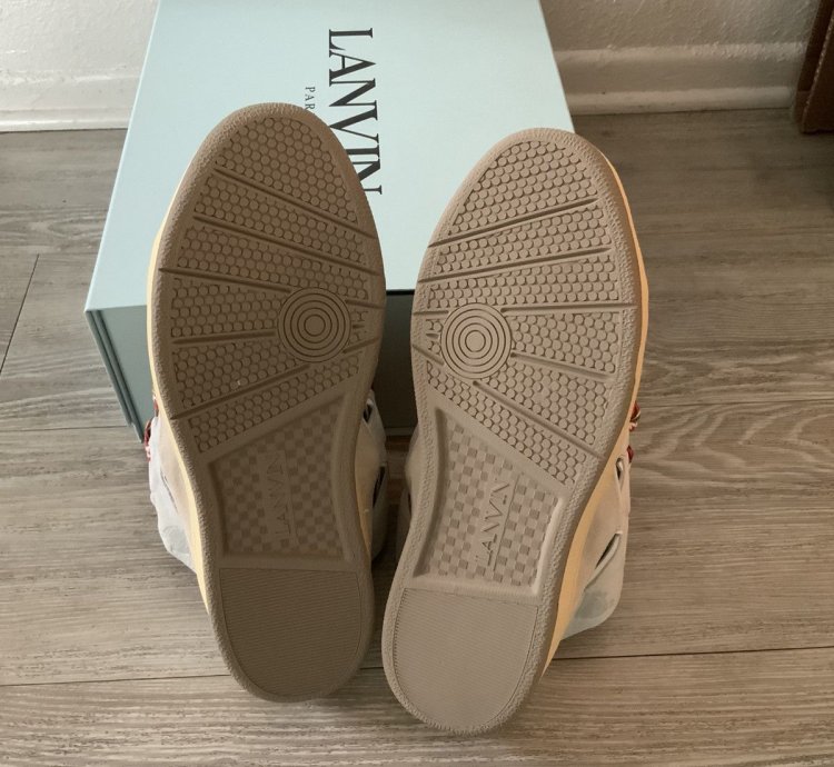 Lanvin Leather Curb Mule Sneaker White Size 46 13 New