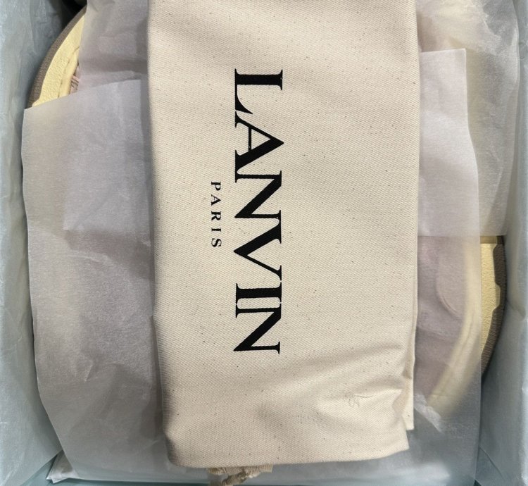Lanvin Leather Curb Sneakers Pale Pink 10