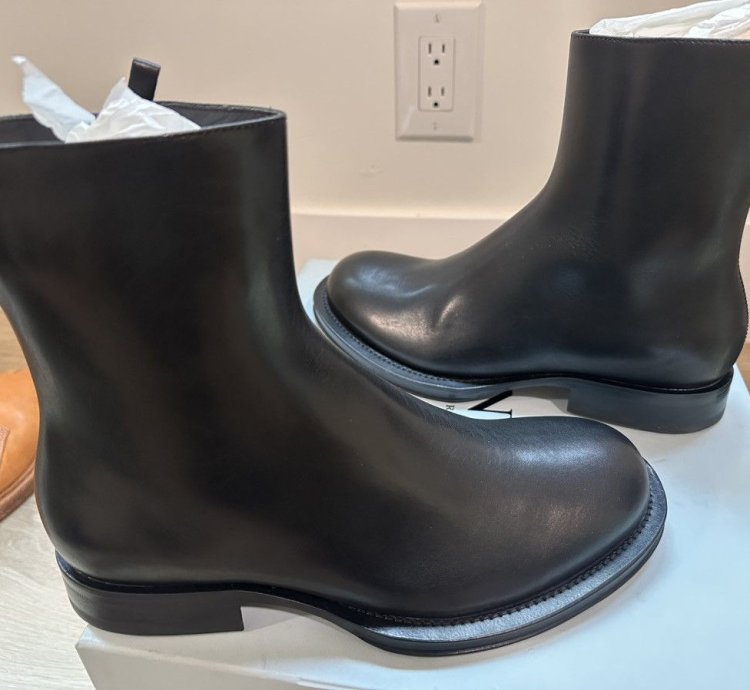 Lanvin Medley Side Zip Black Leather Boots