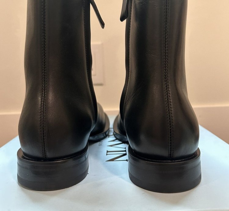 Lanvin Medley Side Zip Black Leather Boots