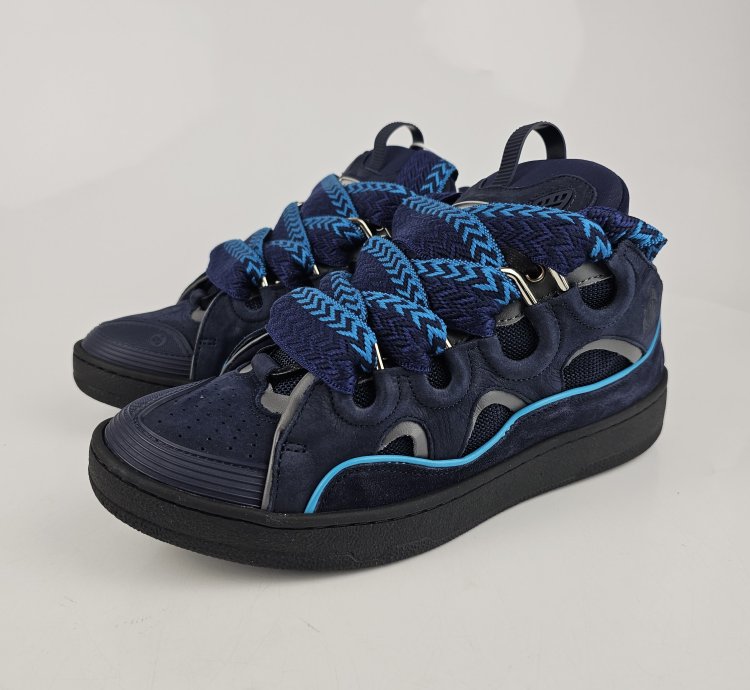Lanvin Men Curb Navy And Blue Sneakers New Ss23