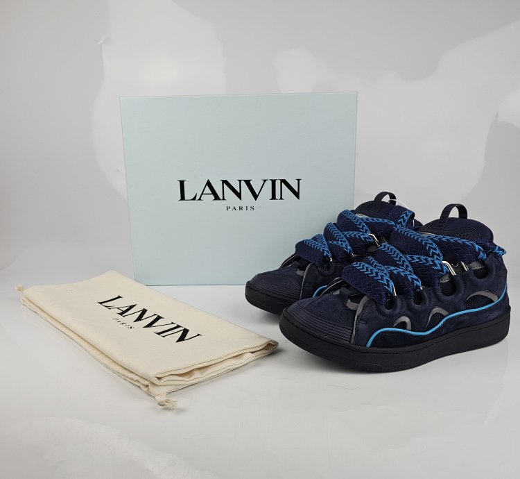 Lanvin Men Curb Navy And Blue Sneakers New Ss23