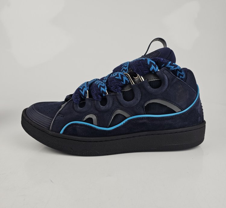 Lanvin Men Curb Navy And Blue Sneakers New Ss23