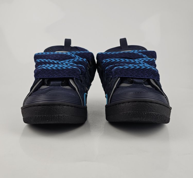 Lanvin Men Curb Navy And Blue Sneakers New Ss23