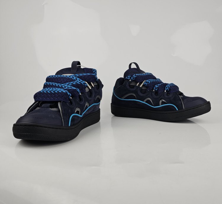 Lanvin Men Curb Navy And Blue Sneakers New Ss23