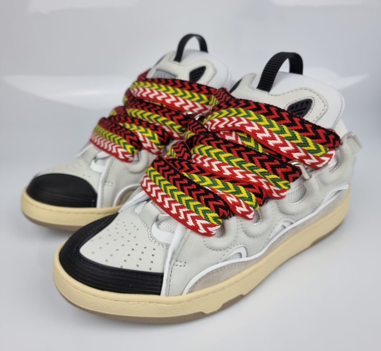 Lanvin Men Curb White Sneakers New