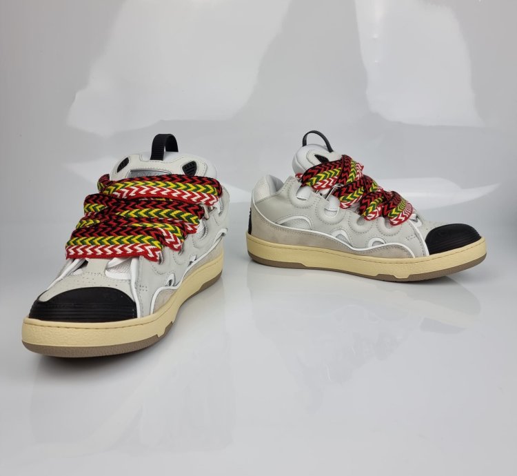 Lanvin Men Curb White Sneakers New