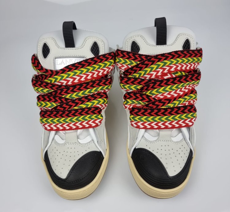 Lanvin Men Curb White Sneakers New