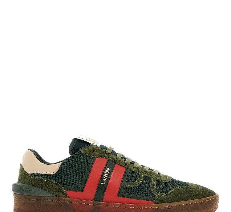 Lanvin Mesh And Leather Clay Sneakers With For Men Size Eu 44