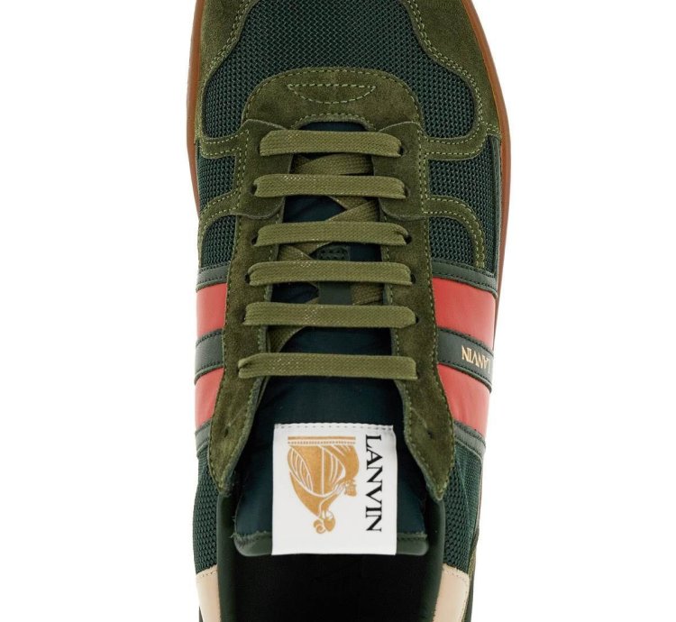 Lanvin Mesh And Leather Clay Sneakers With For Men Size Eu 44