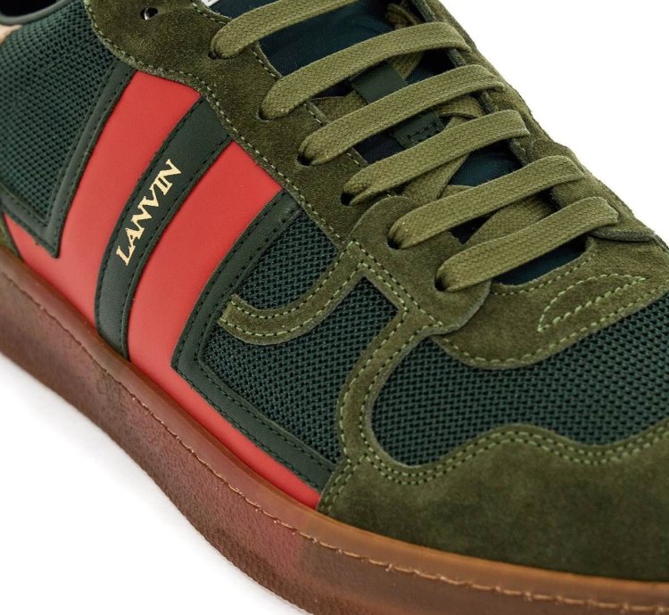 Lanvin Mesh And Leather Clay Sneakers With For Men Size Eu 44